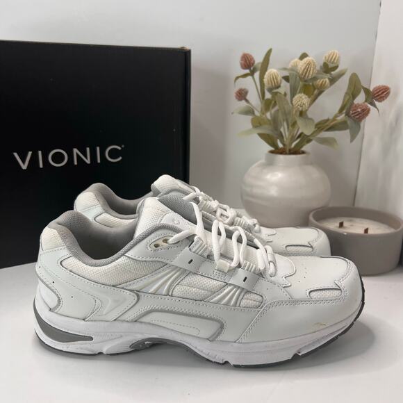 Vionic 23 Walk 2.0 Leather Walking Shoes Comfort Sneakers White Men\'s 12M main image 8